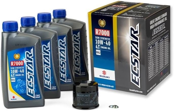 Suzuki Ecstar R7000 10W40 Semi Synthetic Oil Kit Hayabusa King Quad 990A0-01E30-4Kt