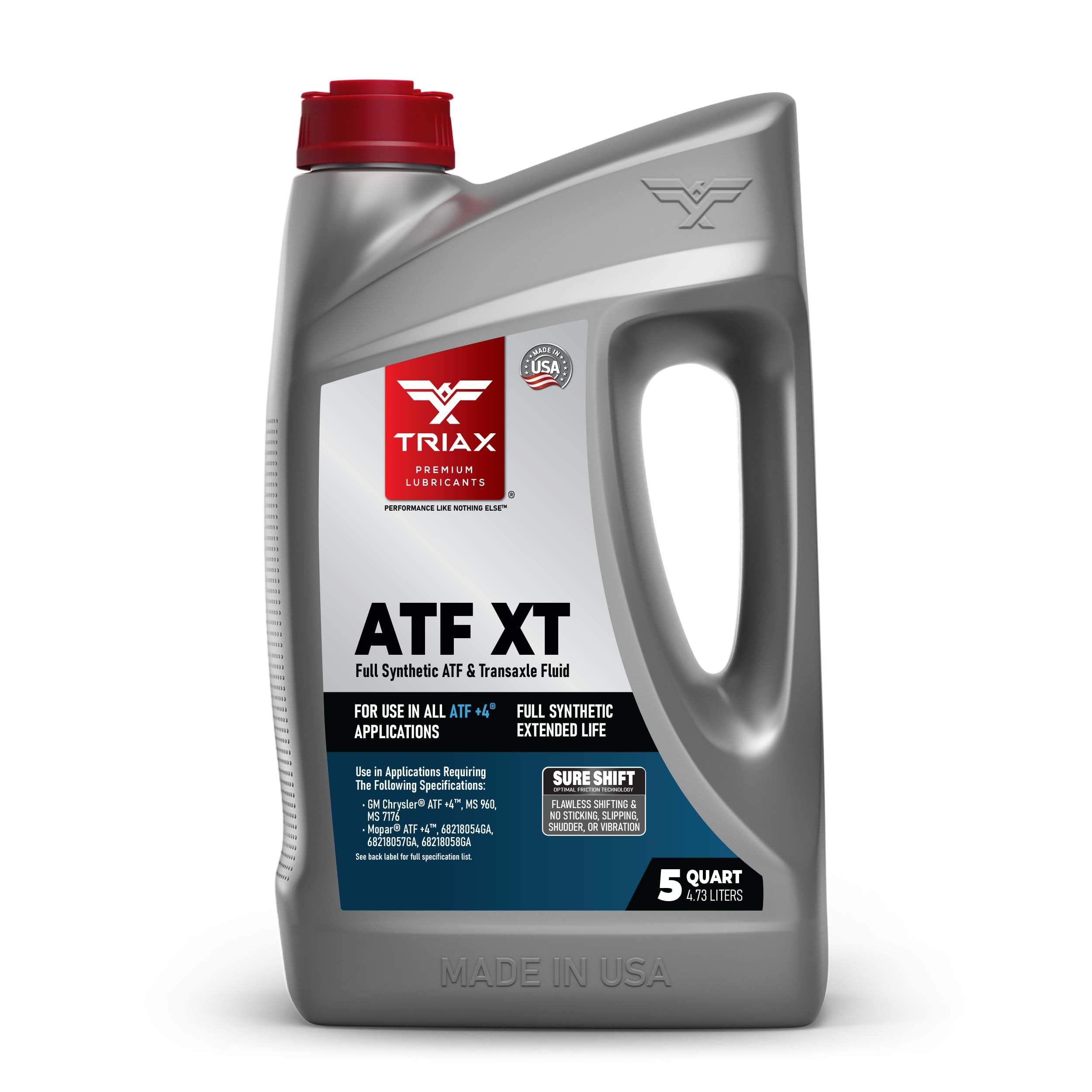 TRIAX ATF XT Full Synthetic for All ATF +4 Applications | Compatible with Chrysler, Jeep, Dodge | No Slip | 100,000 + Mile (5 Quart)
