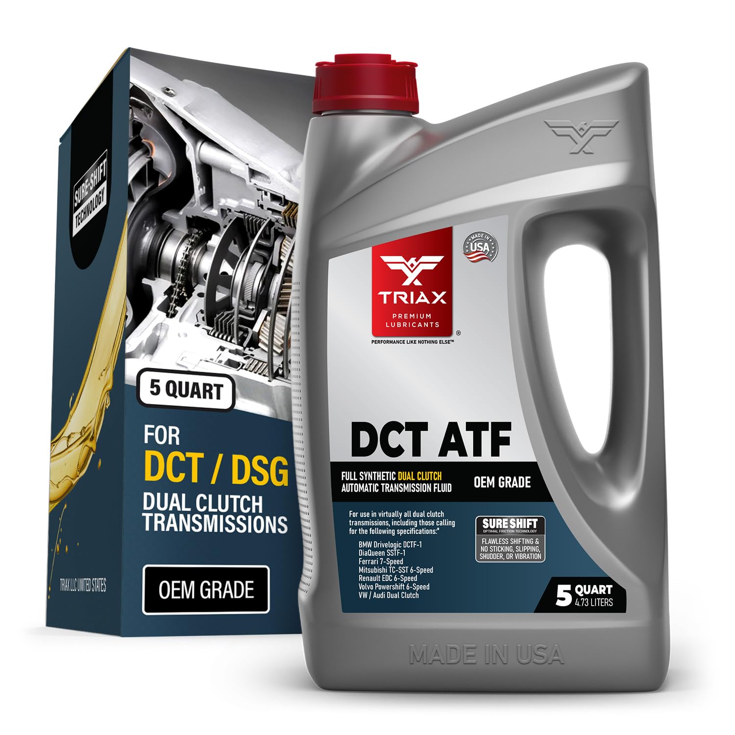 TRIAX DCT ATF - Full Synthetic Dual Clutch Automatic Transmission Fluid - OEM Grade - Compatible with Direct Shift Gearboxes and Dual Clutch Transmissions (5 Quart)