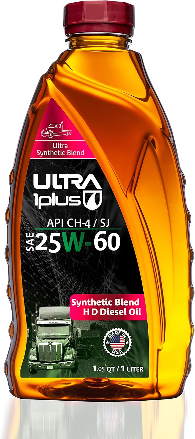 ULTRA 1PLUS SAE 25W-60 High Mileage Heavy-Duty Synthetic Blend Motor Oil, API CH-4/SJ (Liter) (1)