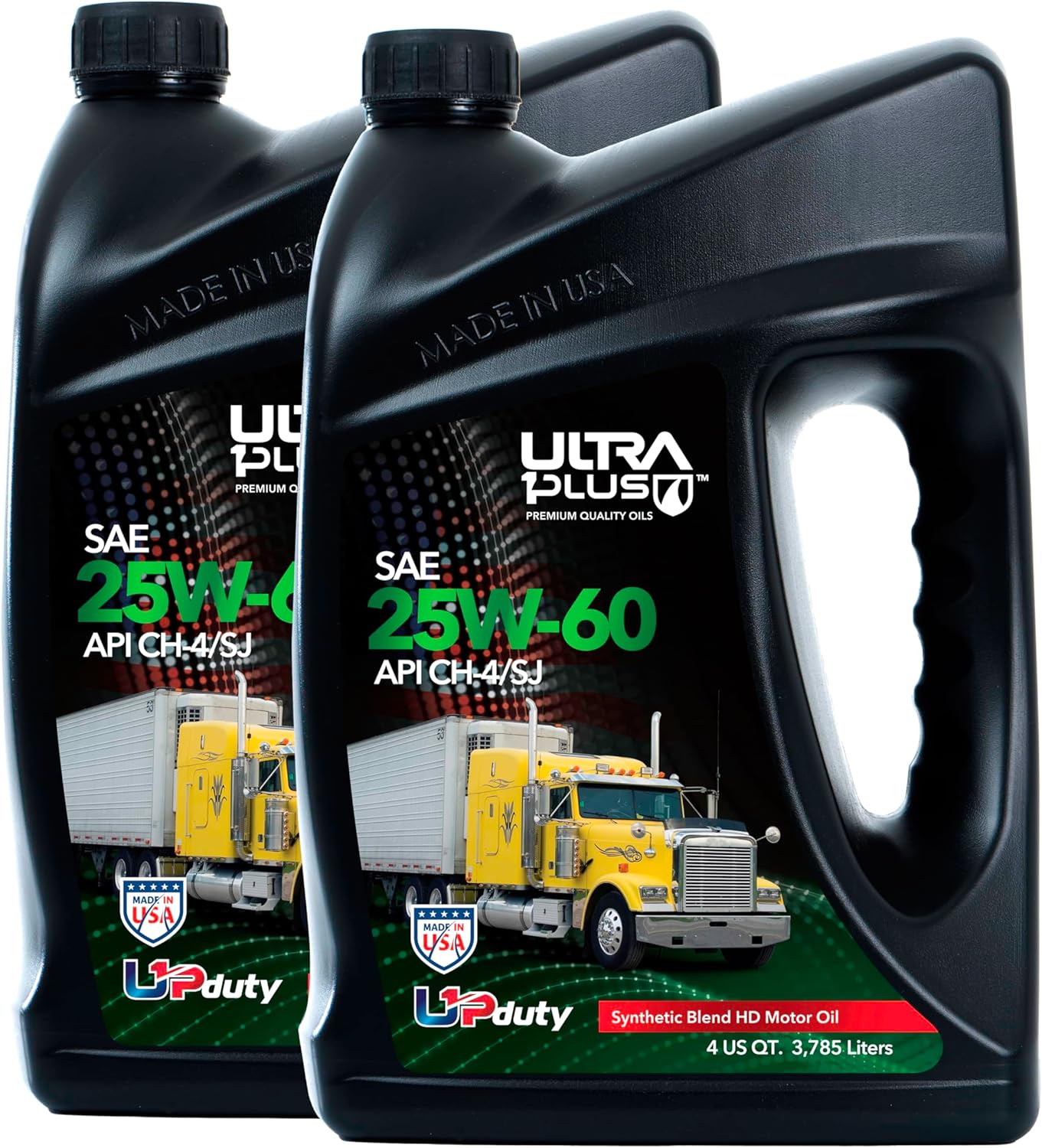 ULTRA 1PLUS SAE 25W-60 Synthetic Blend Heavy-Duty Motor Oil API CH-4/SJ (Green) (2 Gal - 8 QTS)