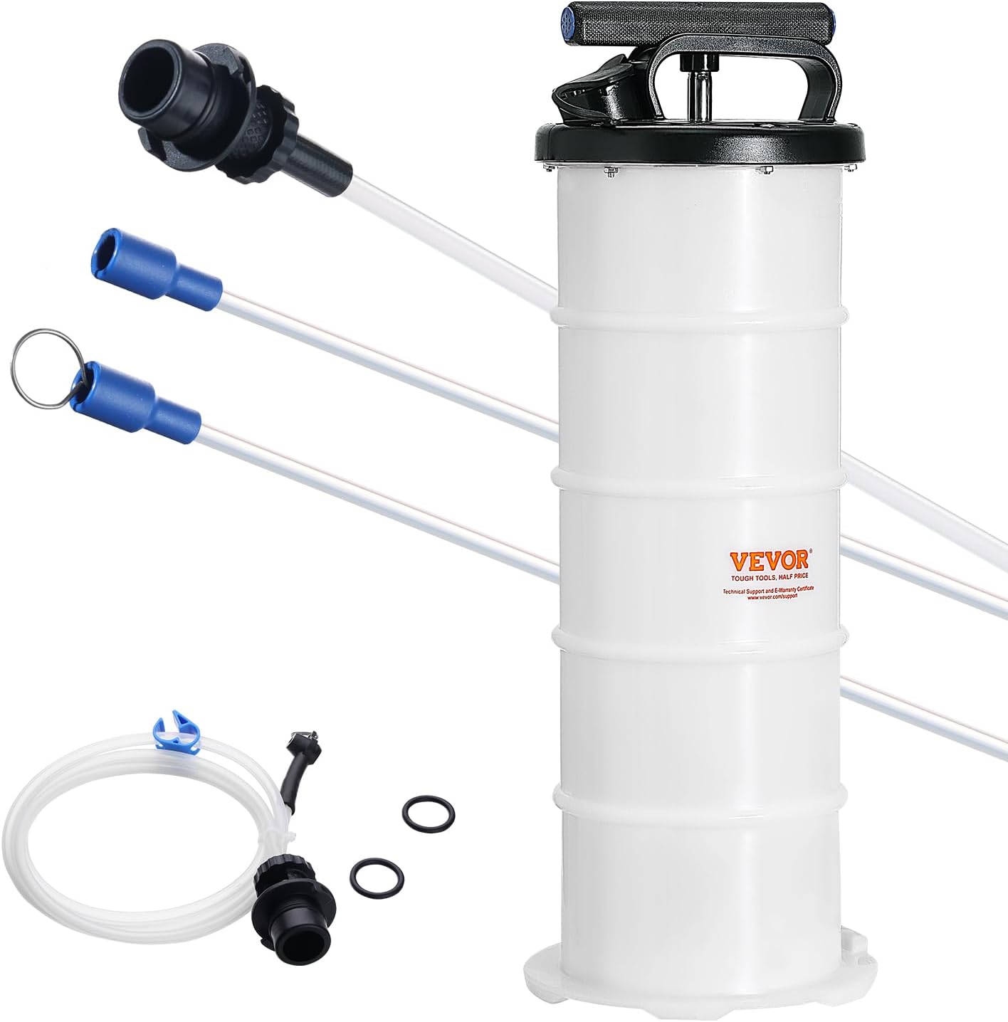 VEVOR 6.5L Manual Fluid Extractor Pump, Oil Changer Vacuum Fluid Extractor, Oil Extractor Change Pump for Automotive, Oil Change & Fluid Change Tool with Dipstick and Suction Hose (6.5L)