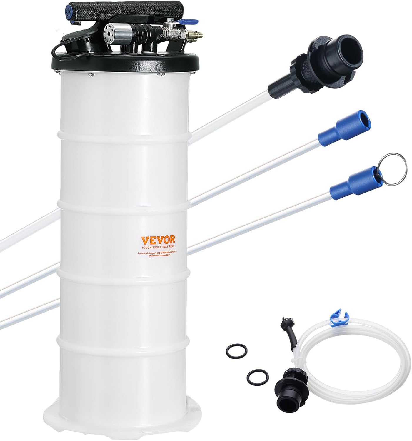 VEVOR 6.5L Pneumatic/Manual Oil Extractor Pump, Fluid Extractor Pump for Automotive Fluids Vacuum Evacuation, Oil Change & Fluid Change Tool with Dipstick and Suction Hose