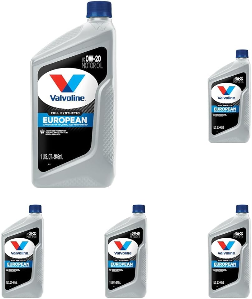 Valvoline European Vehicle Full Synthetic SAE 0W-20 Motor Oil 1 QT (Pack of 5)