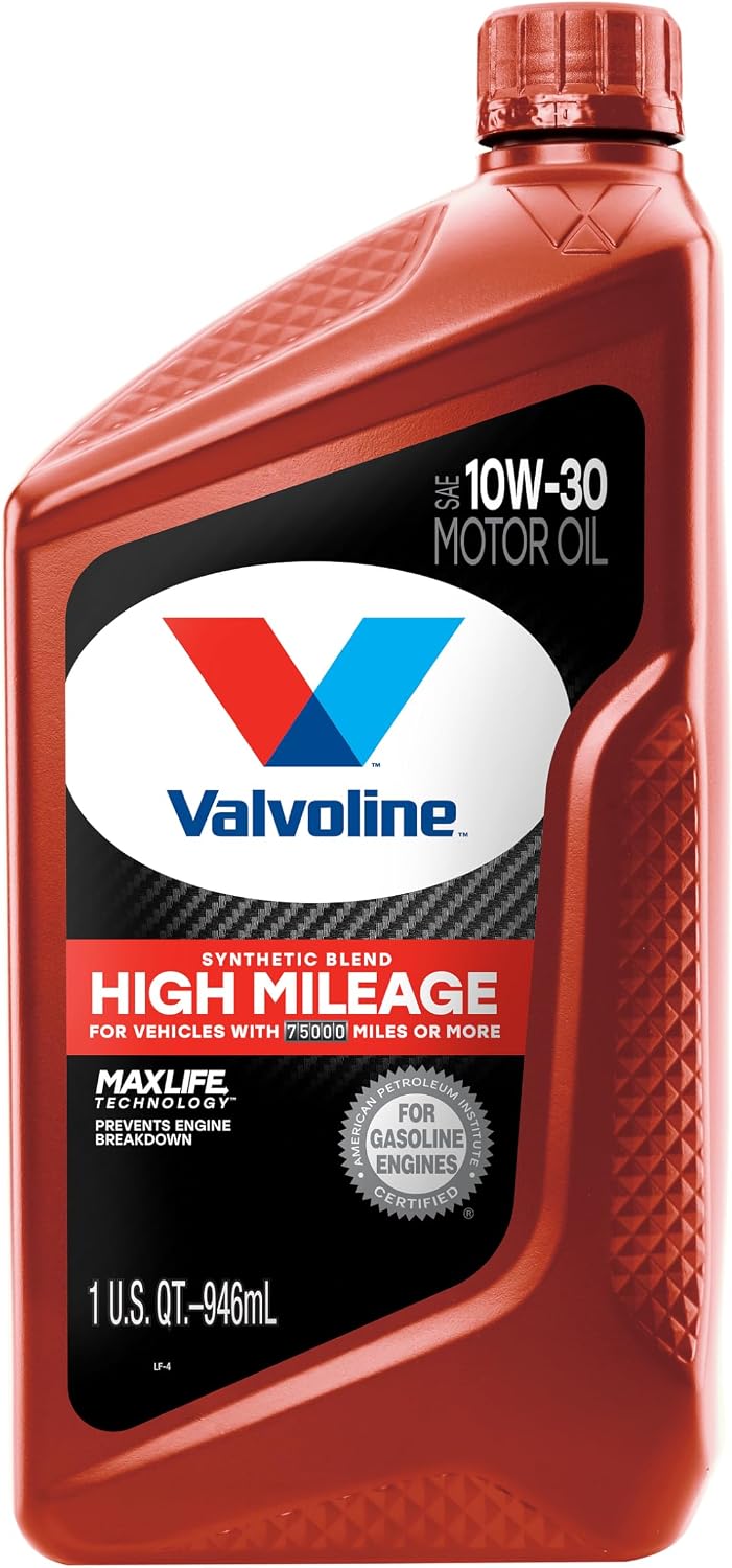 Valvoline High Mileage with MaxLife Technology 10W-30 Synthetic Blend Motor Oil 1 Quart