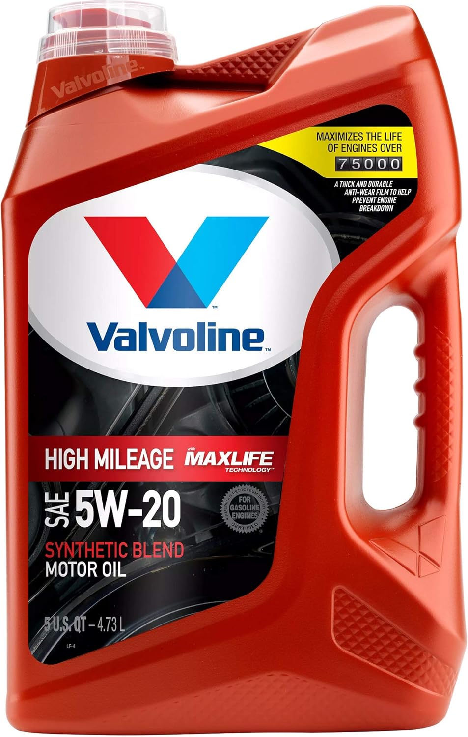 Valvoline High Mileage with MaxLife Technology SAE 5W-20 Synthetic Blend Motor Oil 5 QT