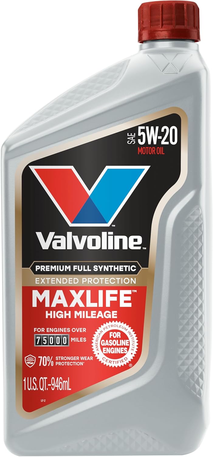 Valvoline MaxLife Extended Protection High Mileage 5W-20 Full Synthetic Motor Oil 1 Quart