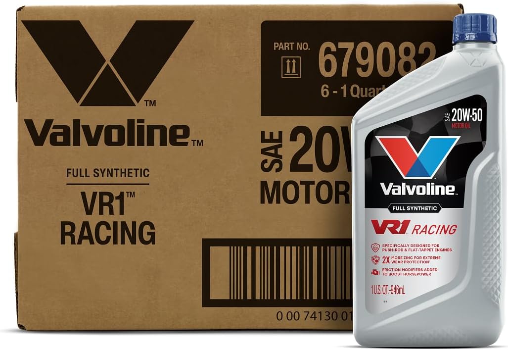 Valvoline VR1 Racing Synthetic SAE 20W-50 Motor Oil 1 QT, Case of 6