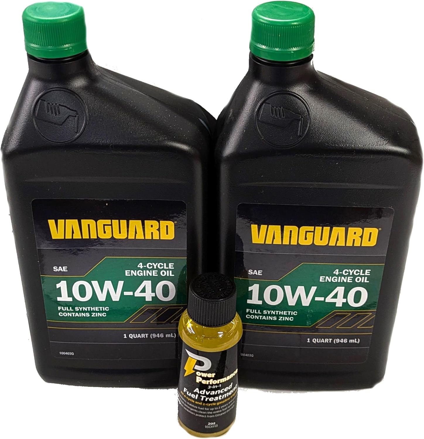 Vanguard Pack of 2 SAE 10W-40 Synthetic Engine Oil Quart (Replaces Kawasaki 99969-6296) with Fuel Treatment