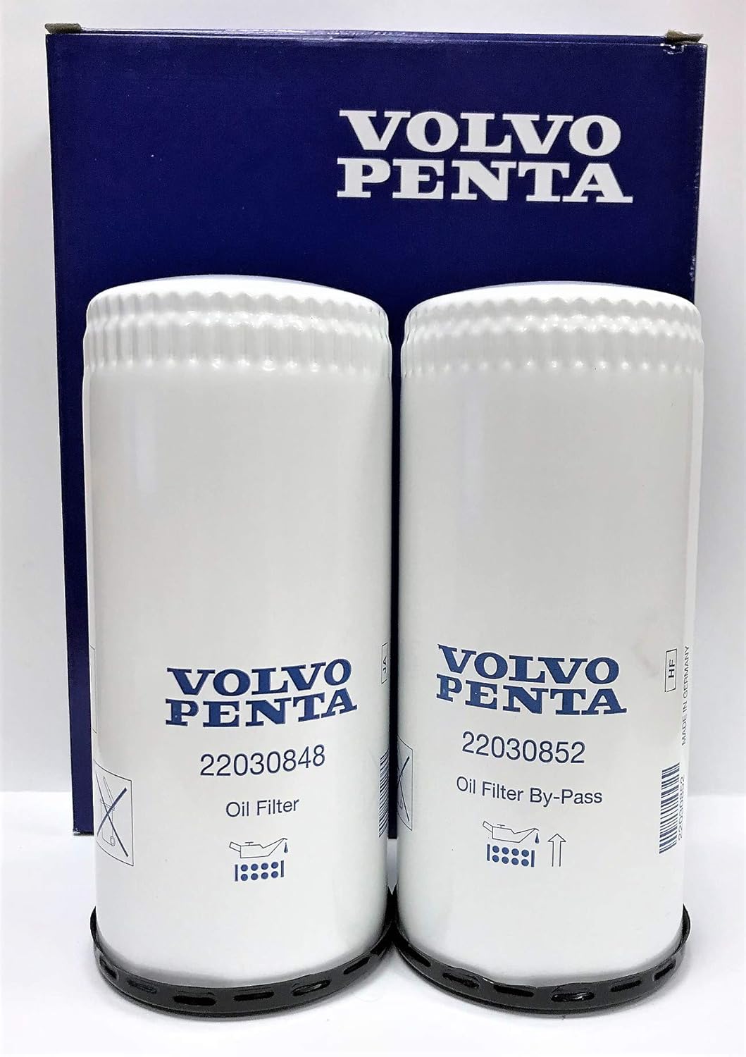 Volvo Penta Oil Filter Kit - 22030848 & 22030852 Bypass Oil Filter for D4/D6 Diesel Engines - Genuine OEM