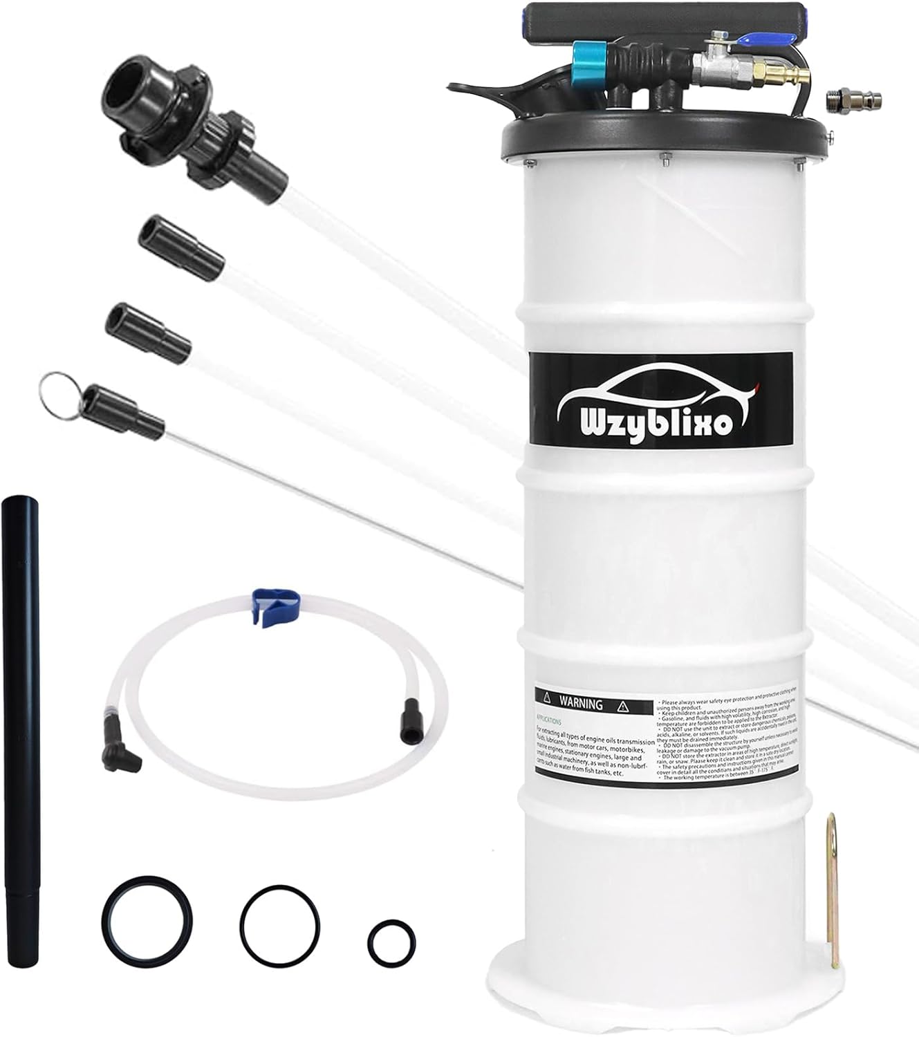 Wzyblixo 6.5L Oil Extractor - Pneumatic/Manual Vacumm Fluid Extractor Fluid Change Pump with Extended Oil Suction Hose and A Brake Bleeding Hose for Automotive Fluids Vacuum Evacuation