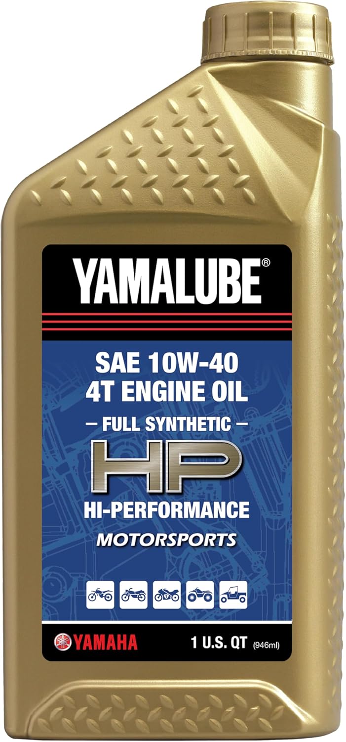 Yamaha Yamalube 10W-40 4T Full Synthetic Hi-Performance Engine Oil- 1 Quart, #LUB-10W40-FS-12