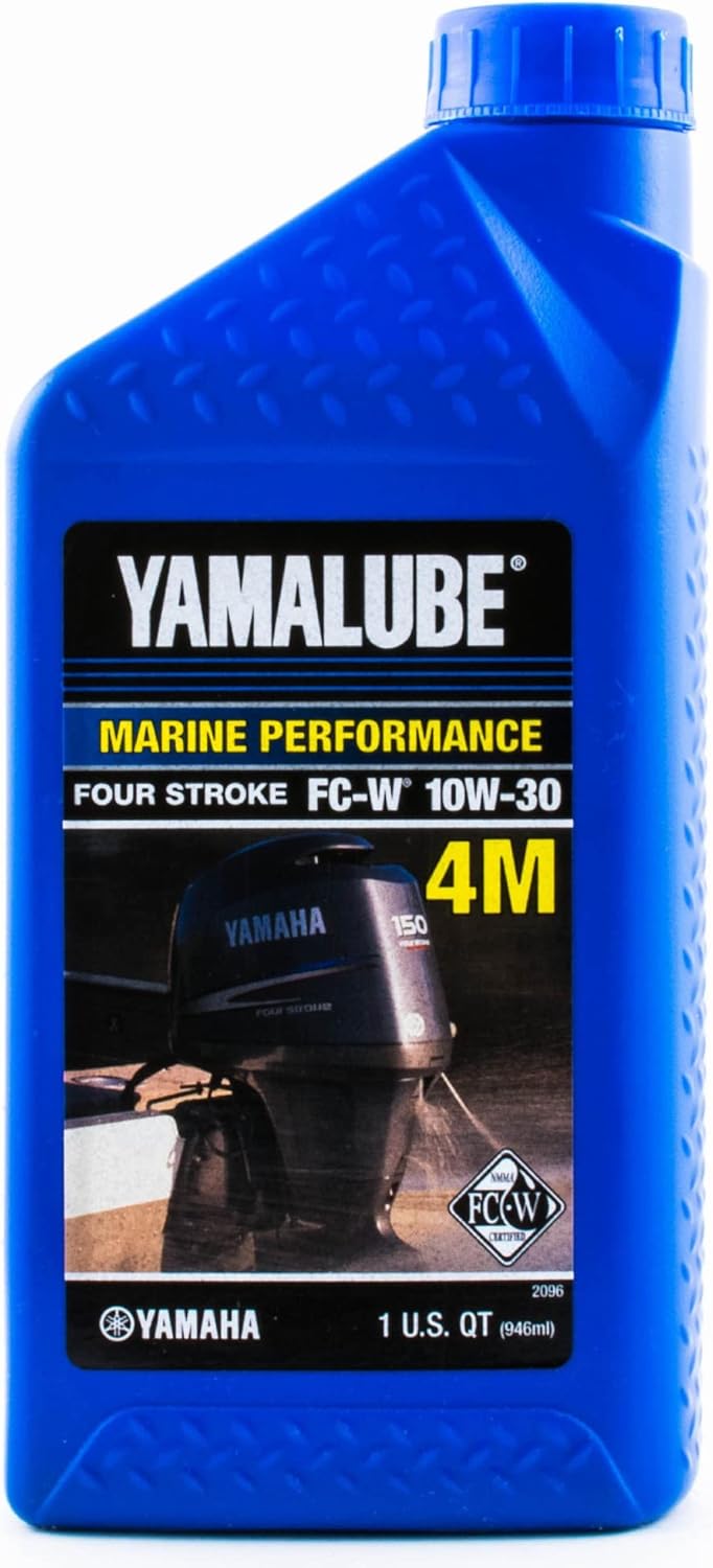 Yamaha Yamalube Marine 4M Mineral Based 4-Stroke Outboard Engine Oil- 1 Quart, #LUB-10W30-FC-12