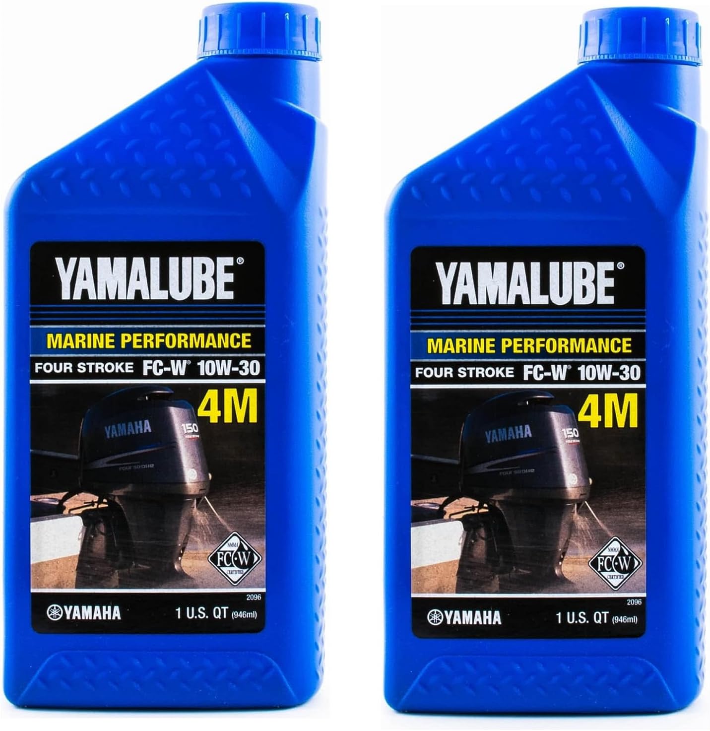 Yamaha Yamalube Marine 4M Mineral Based 4-Stroke Outboard Engine Oil- 2 Quarts, #LUB-10W30-FC-12