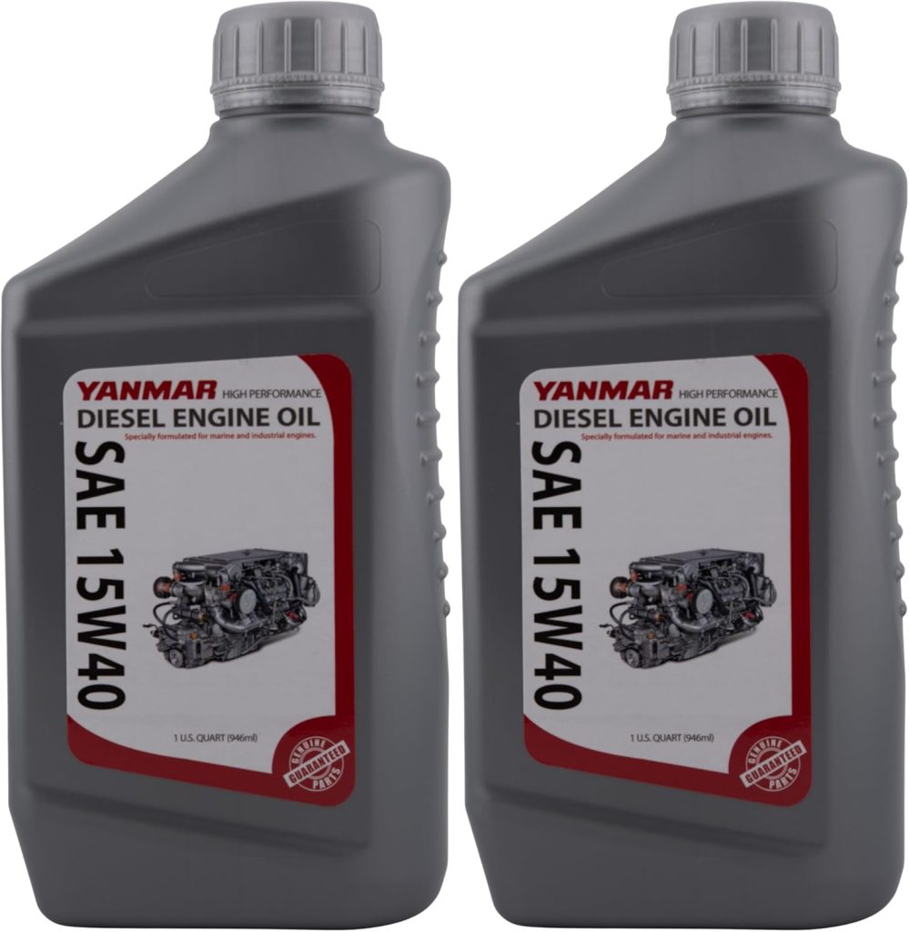 Yanmar Genuine 41540 SAE 15W-40 High Performance Diesel Engine Oil, OEM Yanmar Motor Oil, 1 Quart (0.946 L) Bottle, Pack of 2
