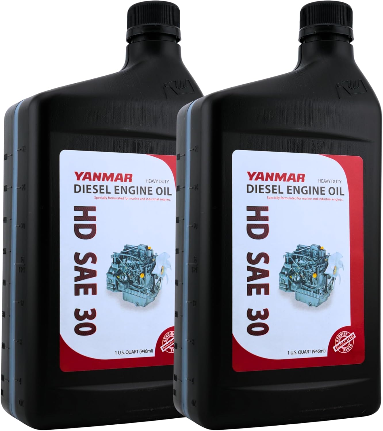 Yanmar HD SAE 30 Diesel Engine Oil – Heavy Duty – API CF/CF-4 / ACEA E2 – 1 Quart – Marine & Industrial Engine Oil (Pack of 2)