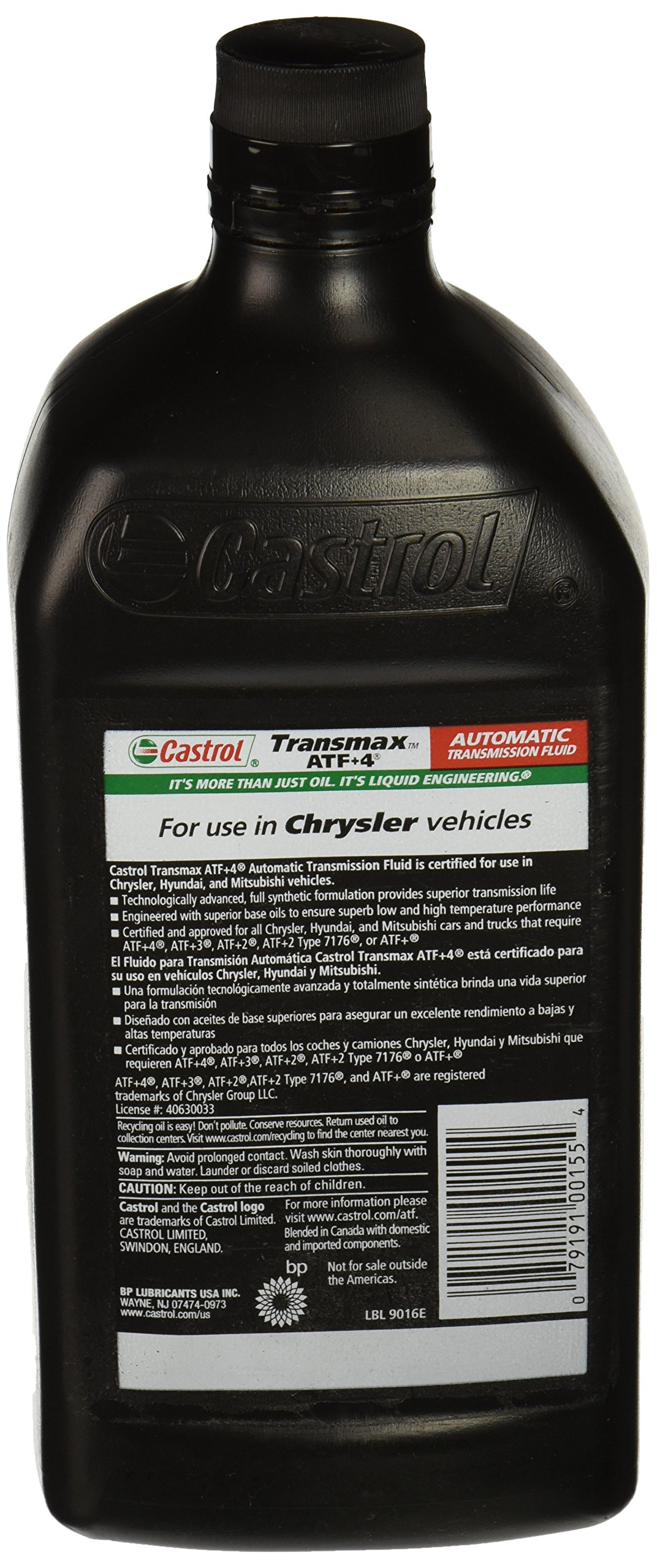 bp lubricants usa inc 06810 Castrol ATF+4, QT, Automatic Transmission Fluid
